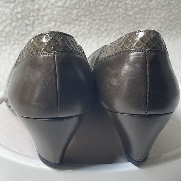 Salvatore Ferragamo Shoes Size 8 AAAA Extra Narrow Brown Pump Italy - Picture 3 of 9